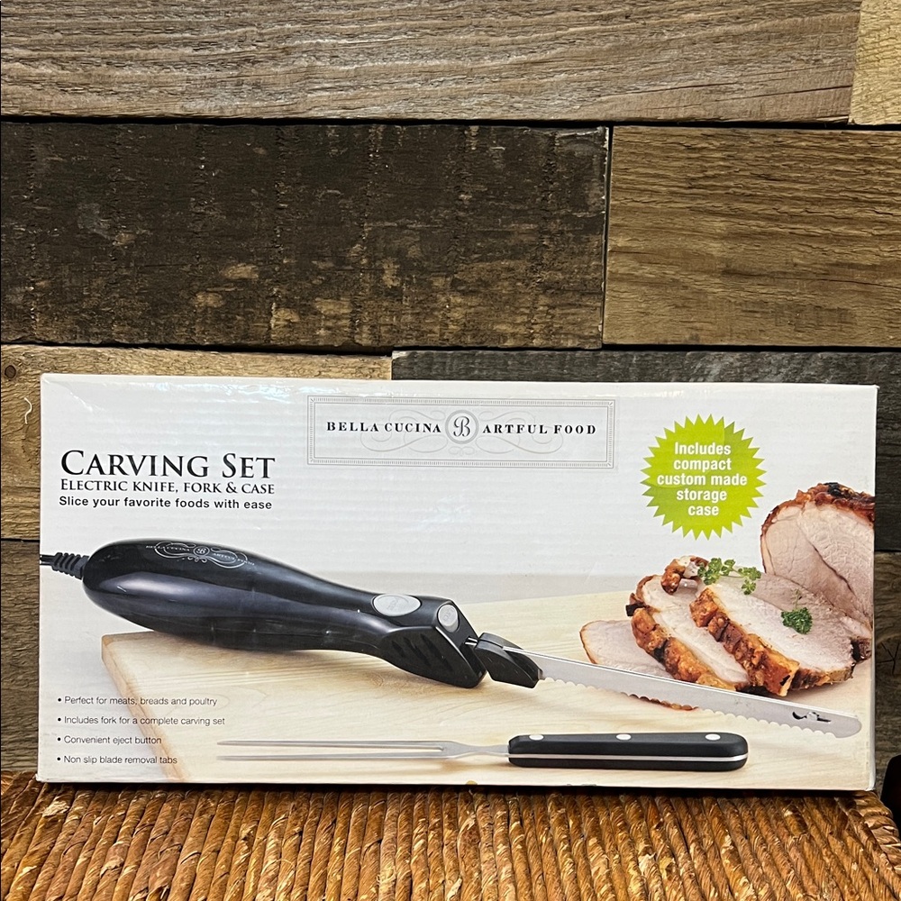 Bella Cucina Black Electric Carving Set NWT